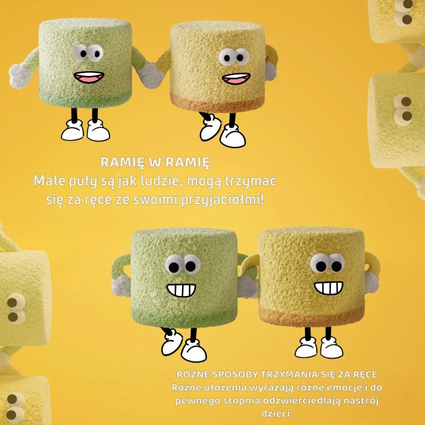 Pufa "JoyPouch", sposoby mocowania puf.