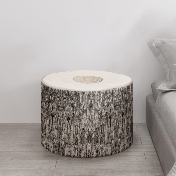 Owalny Stołek Geometryczny Chłodne Drzewo, aranżacja w domu