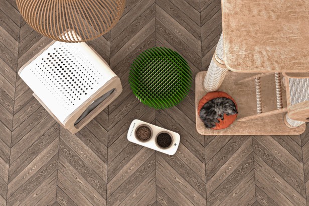 Legowisko Filcowe DIY dla Zwierzaka, aranżacja w salonie.