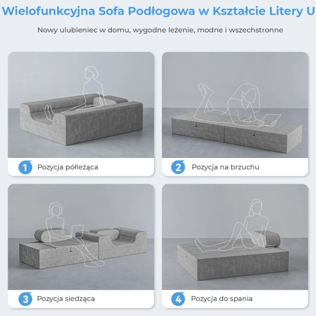 Sofa w kształcie litery U, rodzaje zastosowania.