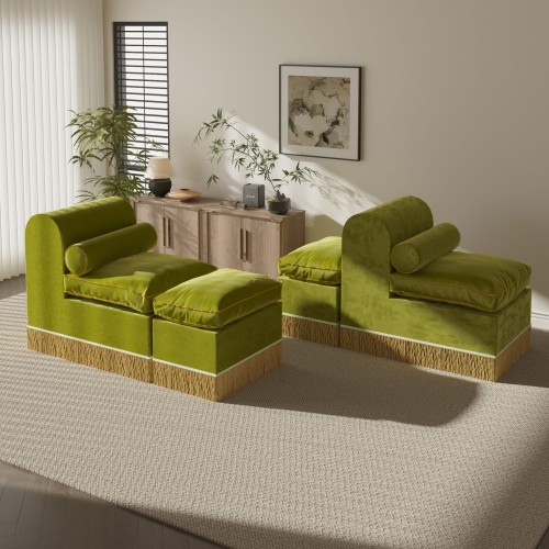 Fotel wypoczynkowy Zielony, aranżacja w salonie.