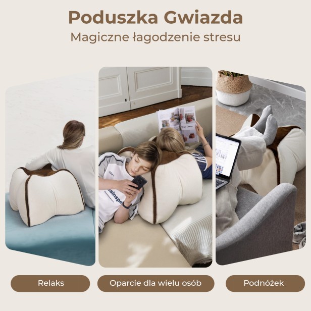 Poduszka podtrzymująca Gwiazda, para opierająca się o poduszkę, rodzaje zastosowania.