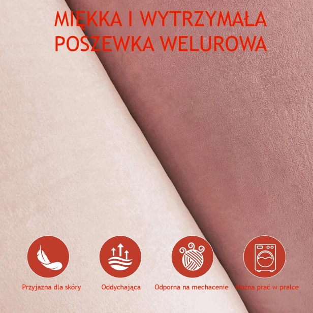 Poduszka welurowa Blush Pillow. Cechy welurowej tkaniny.