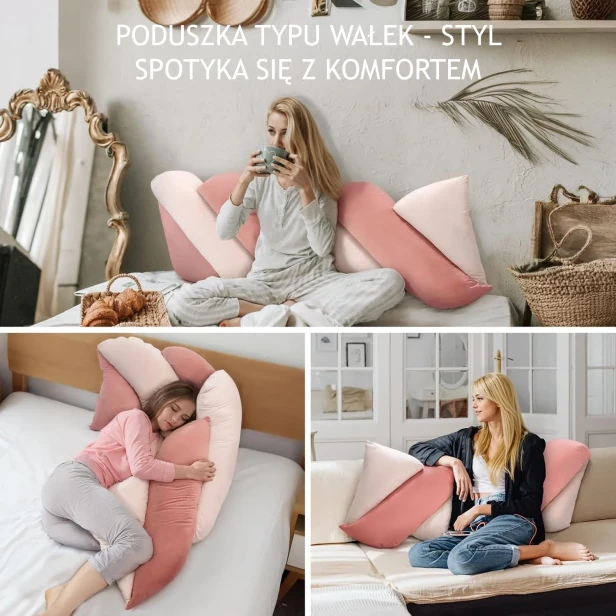 3 osoby użytkujące Poduszkę welurową Blush Pillow.