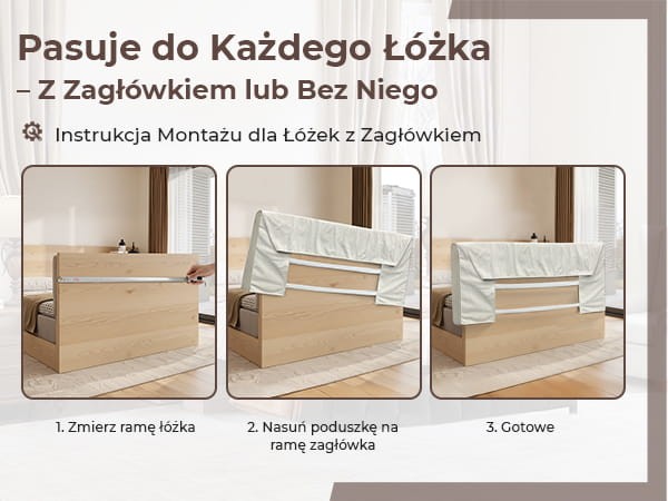 Zagłówek Pikowany z Guzikami, instrukcja montażu