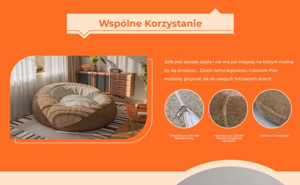 Legowisko Pro dla Człowieka i Psa, szczegóły produktu.