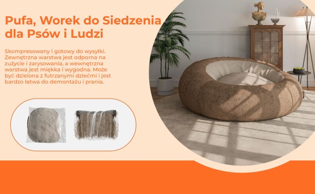 Legowisko Pro dla Człowieka i Psa, szczegóły pakowania, wysyłki i rozpakowania.