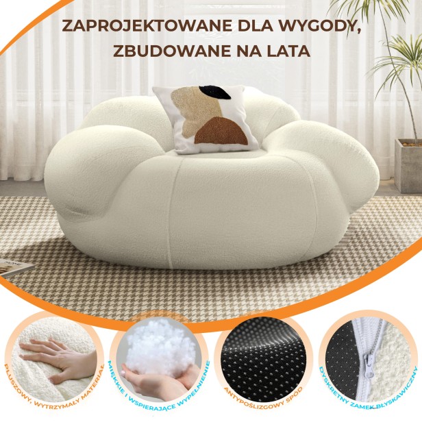 Wygodna Sofa Typu "Pufa", detale produktu.