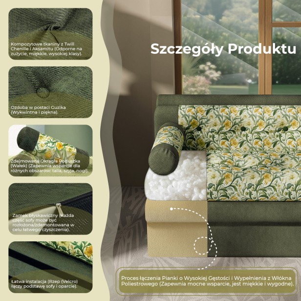 Sofa Typu Loveseat , szczegóły produktu.