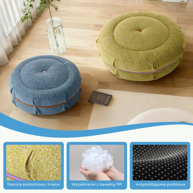 Pufa Makaronik Zielona, cechy produktu.