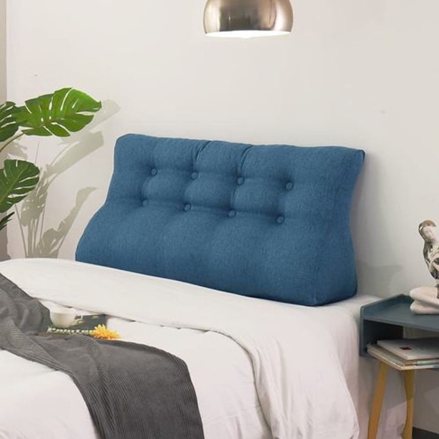 Niebieska Poduszka Lniana 120cm