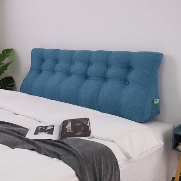 Niebieska Poduszka Lniana 180cm