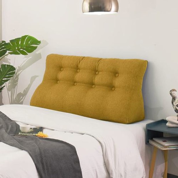 Żółta Poduszka Lniana 120cm