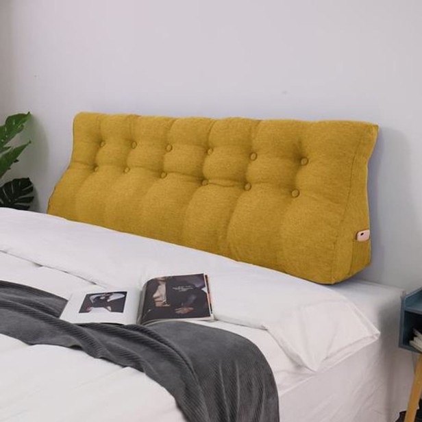 Żółta Poduszka Lniana 180cm