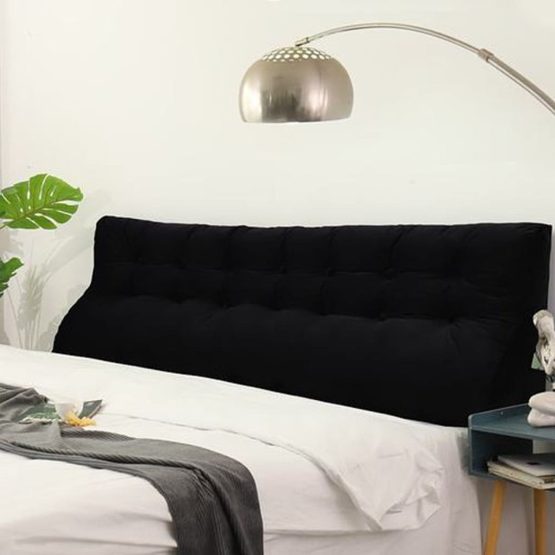 Czarna Poduszka Velvet 200cm