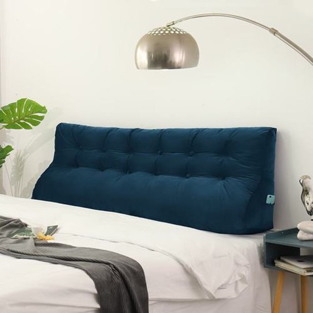 Granatowa Poduszka Velvet 180cm