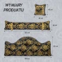 Królewski Zestaw Wygodnych Poduszek z Motywem Kwiatowym złoty. Wymiary produktu.