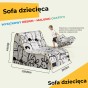 Miękka Sofa Graffiti dla Dzieci, wymiary produktu.