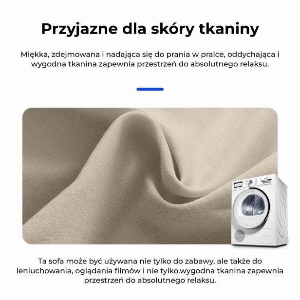 Wielofunkcyjna Sofa Gamingowa, szczegóły tkaniny