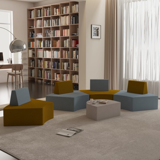 Designerskie Pufy Modułowe, aranżacja  w salonie