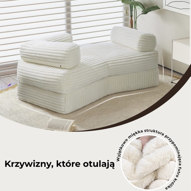 Sofa ze Strefą Miękkiego Relaksu, krzywizny które otulaja.