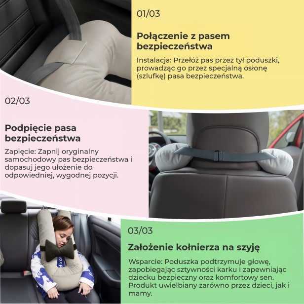 Komfortowa Poduszka Podróżna, instrukcja montażu.