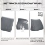 Poduszka Lniana Trójkątna Szary Melanż, instrukcja rozpakowywania.