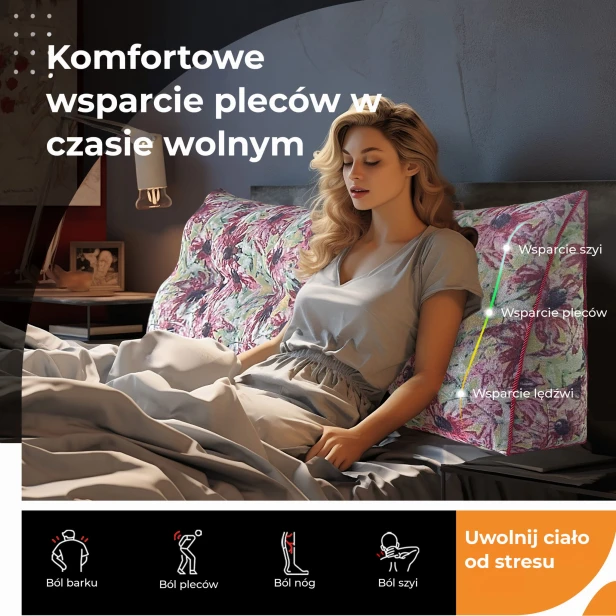 Różowa Poduszka Żakardowa z Guzikami, rodzaje wsparcia.