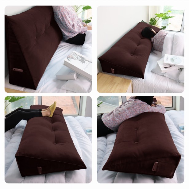 Trójkątna Poduszka Velvet Czekoladowa, rodzaje zastosowania.