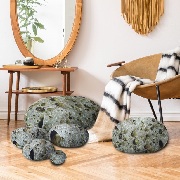 Poduszki Miękkie Kamienie Meteoryty 7 szt., aranżacja w domu.