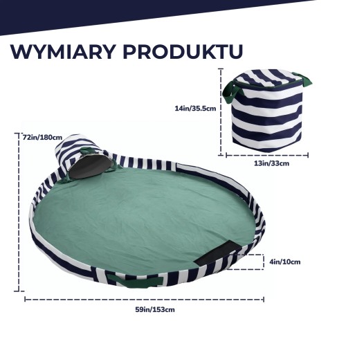 Pojemnik na Zabawki i Mata do Zabawy 3w1, wymiary produktu