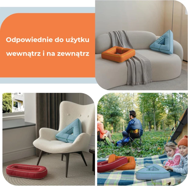 Zestaw 3 Oryginalnych Poduszek Dekoracyjnych Ogniwa, miejsca użytkowania