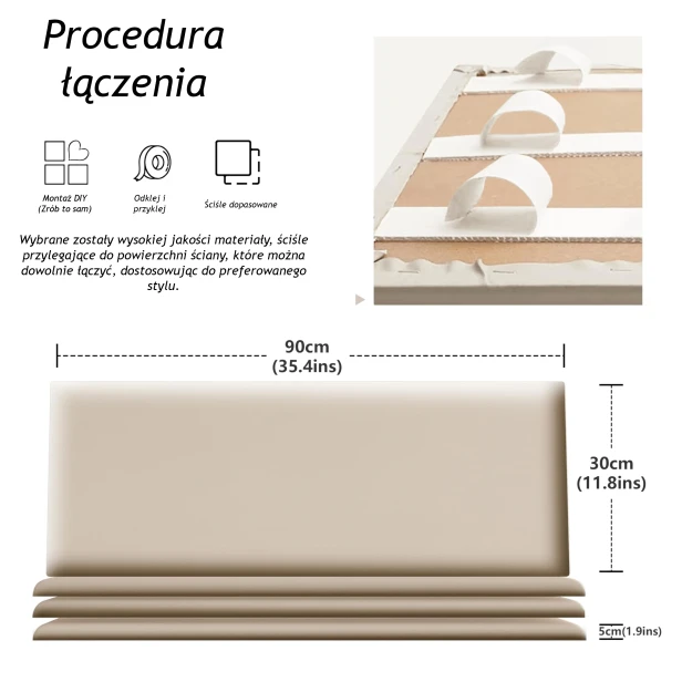 Wielofunkcyjny Panel Ochronny do Łóżka Szary. Szczegóły łączenia.