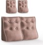 Zestaw 2 Modułowych Poduszek Lędźwiowych – różowy Len, Pikowane i Ergonomiczne.